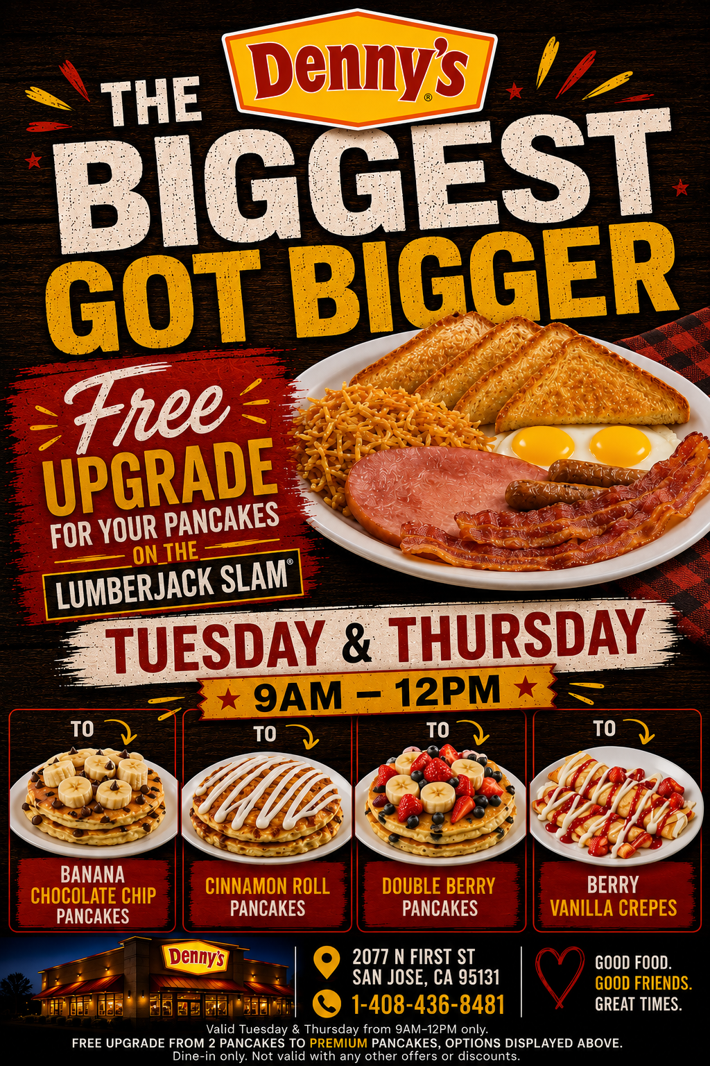 The Biggest Got Bigger flyer for Tuesday and Thursday 9 AM to 12 PM